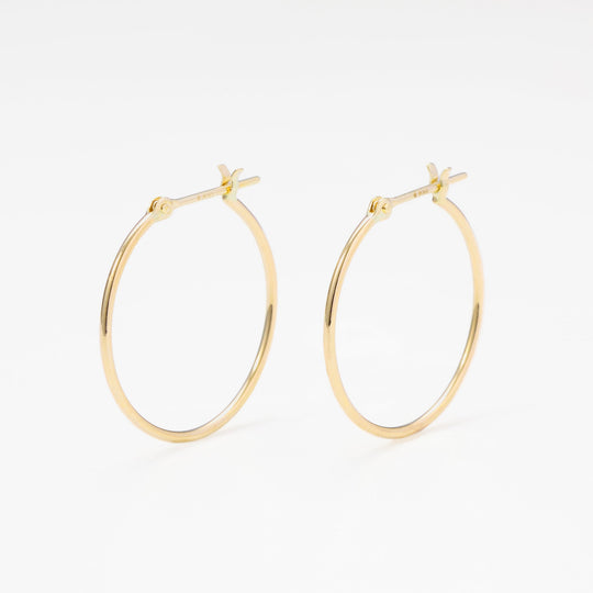 K10 イエローゴールド フープ ピアス（20mm）