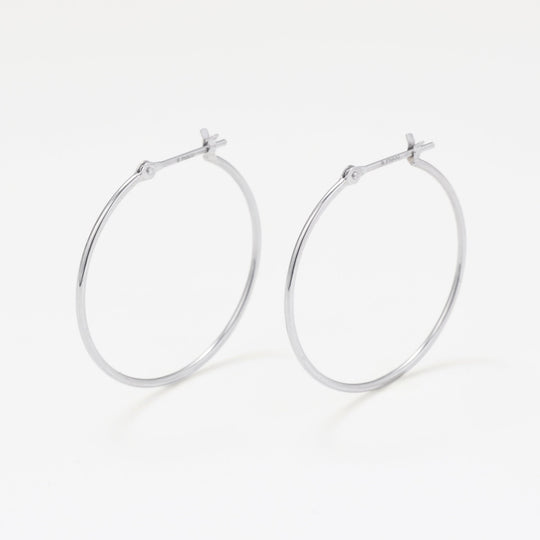 プラチナ フープ ピアス（25mm）