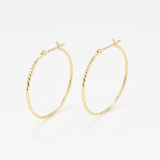 K18 イエローゴールド フープ ピアス（25mm）