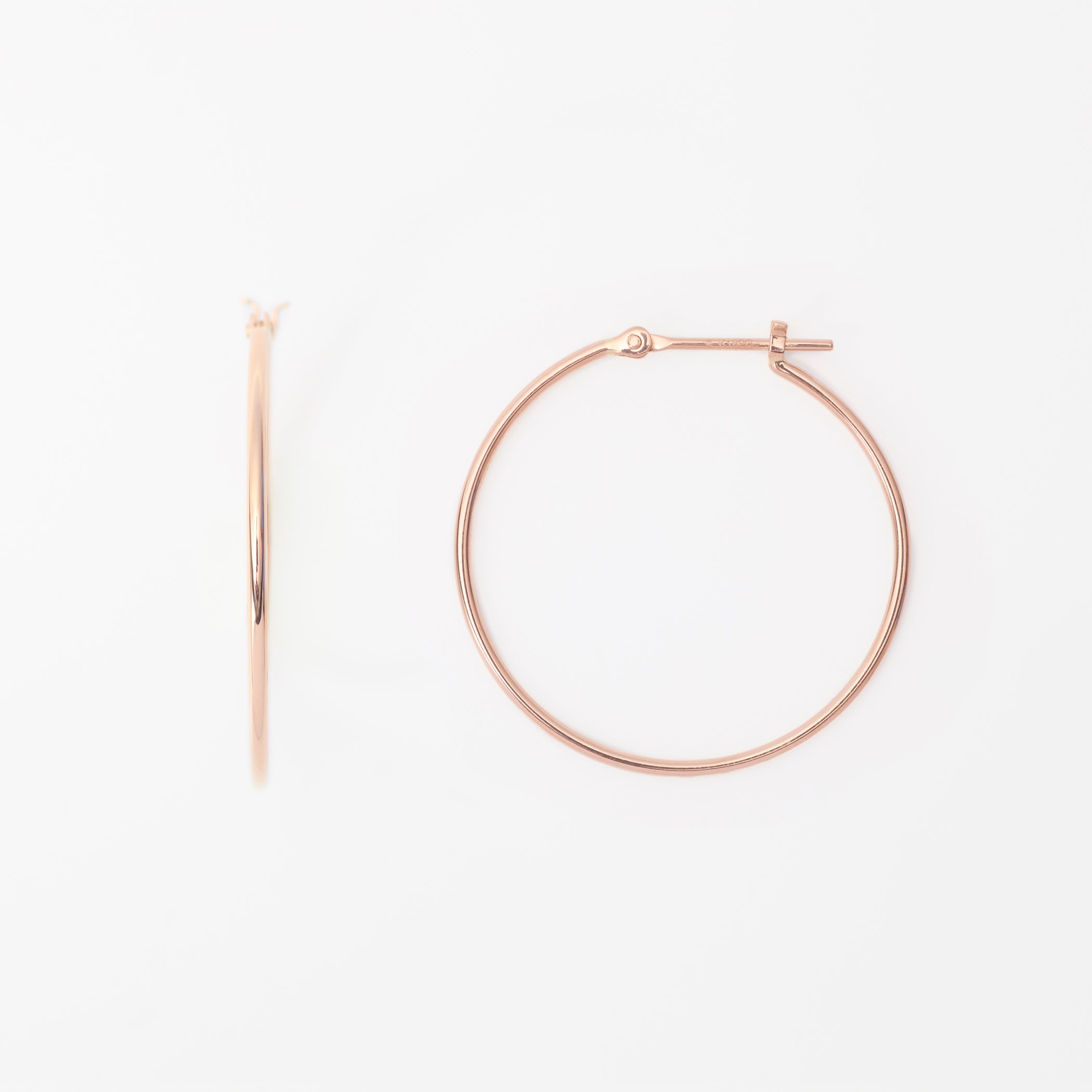 K18 ピンクゴールド フープ ピアス（25mm） – Milluflora | ミル