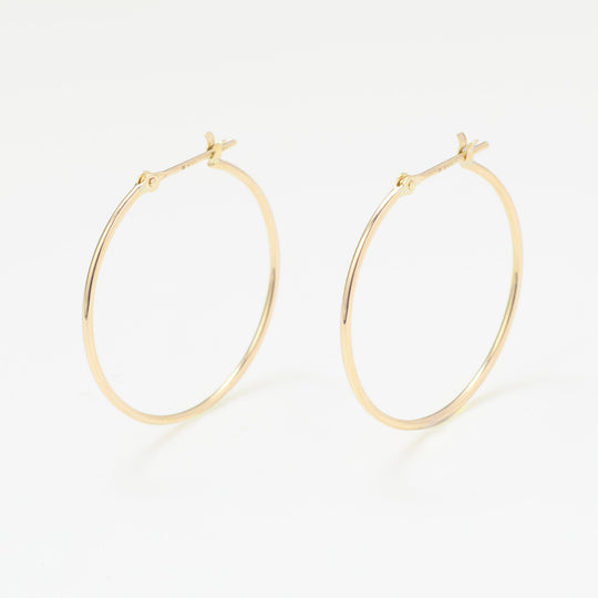 K10 イエローゴールド フープ ピアス（25mm）