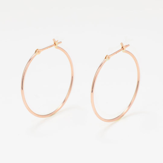 K10 ピンクゴールド フープ ピアス（25mm）