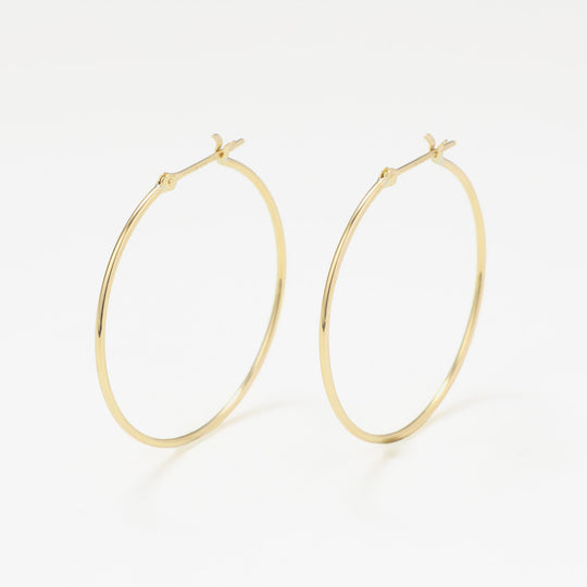 K18 イエローゴールド フープ ピアス（30mm）