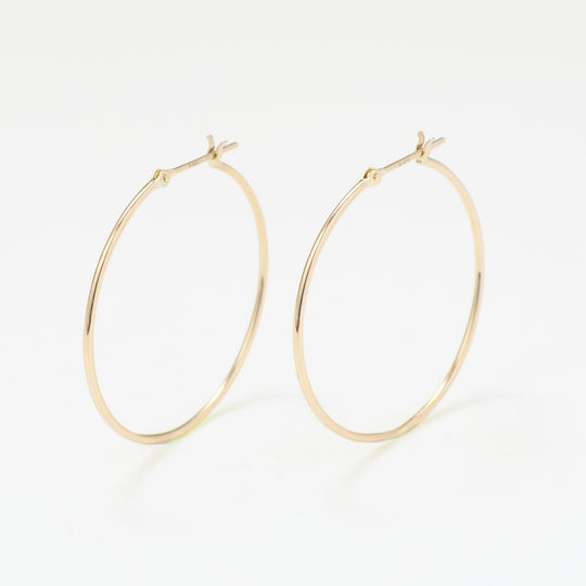 K10 イエローゴールド フープ ピアス（30mm）