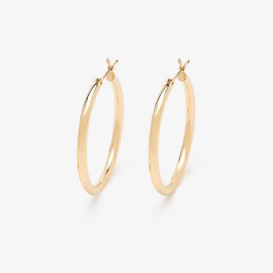 K18 イエローゴールド フープ ピアス