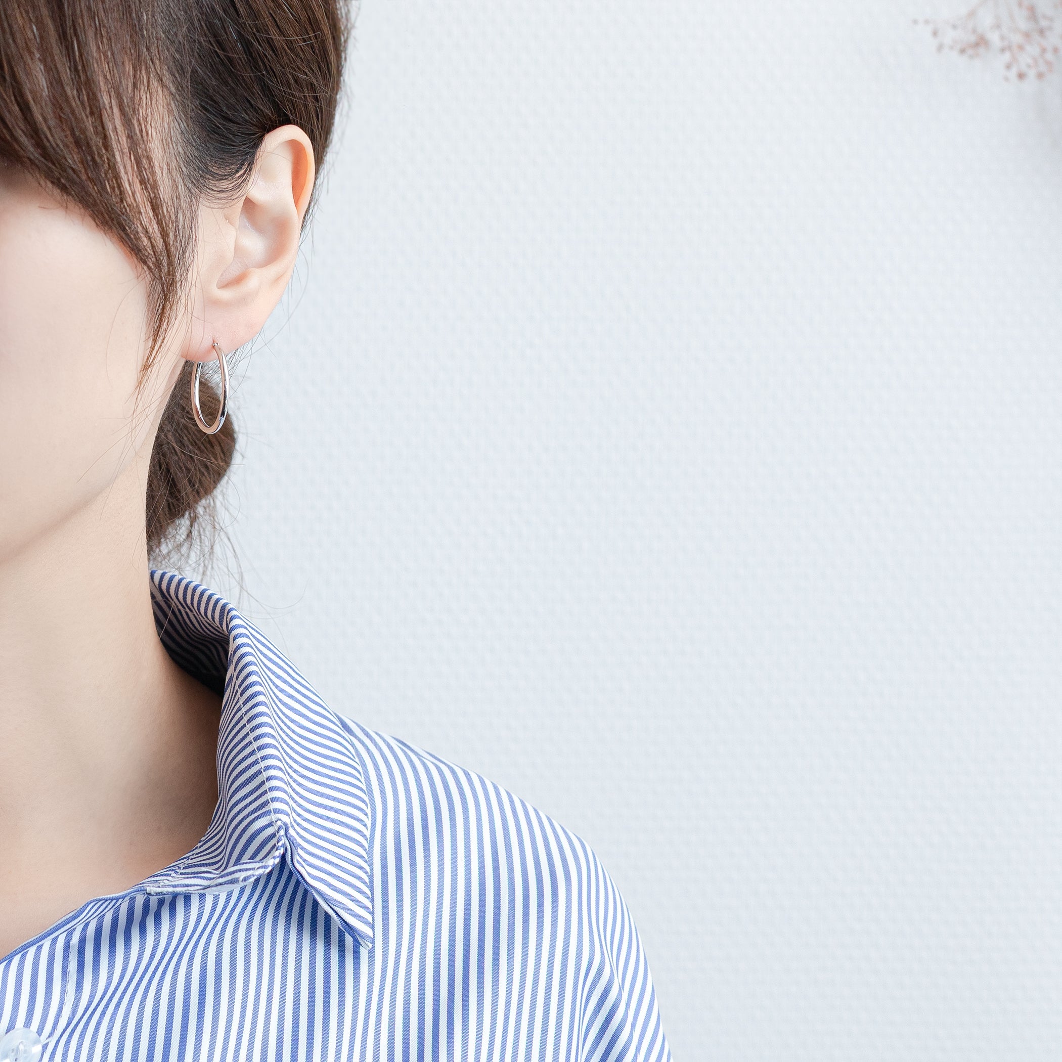 プラチナ フープ ピアス（25mm）
