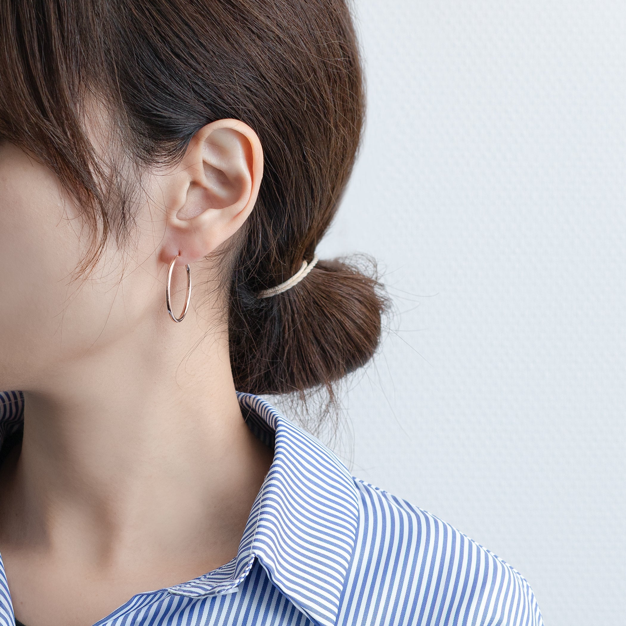 K10 ピンクゴールド フープ ピアス（30mm）