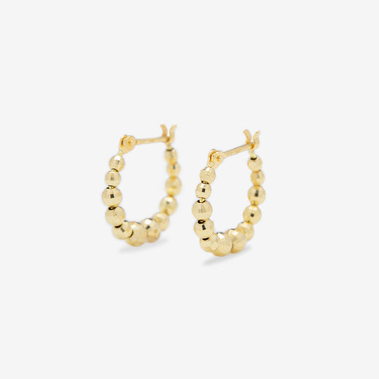 K18 イエローゴールド/K10 イエローゴールド フープ ピアス