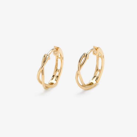 K18 イエローゴールド フープ ピアス