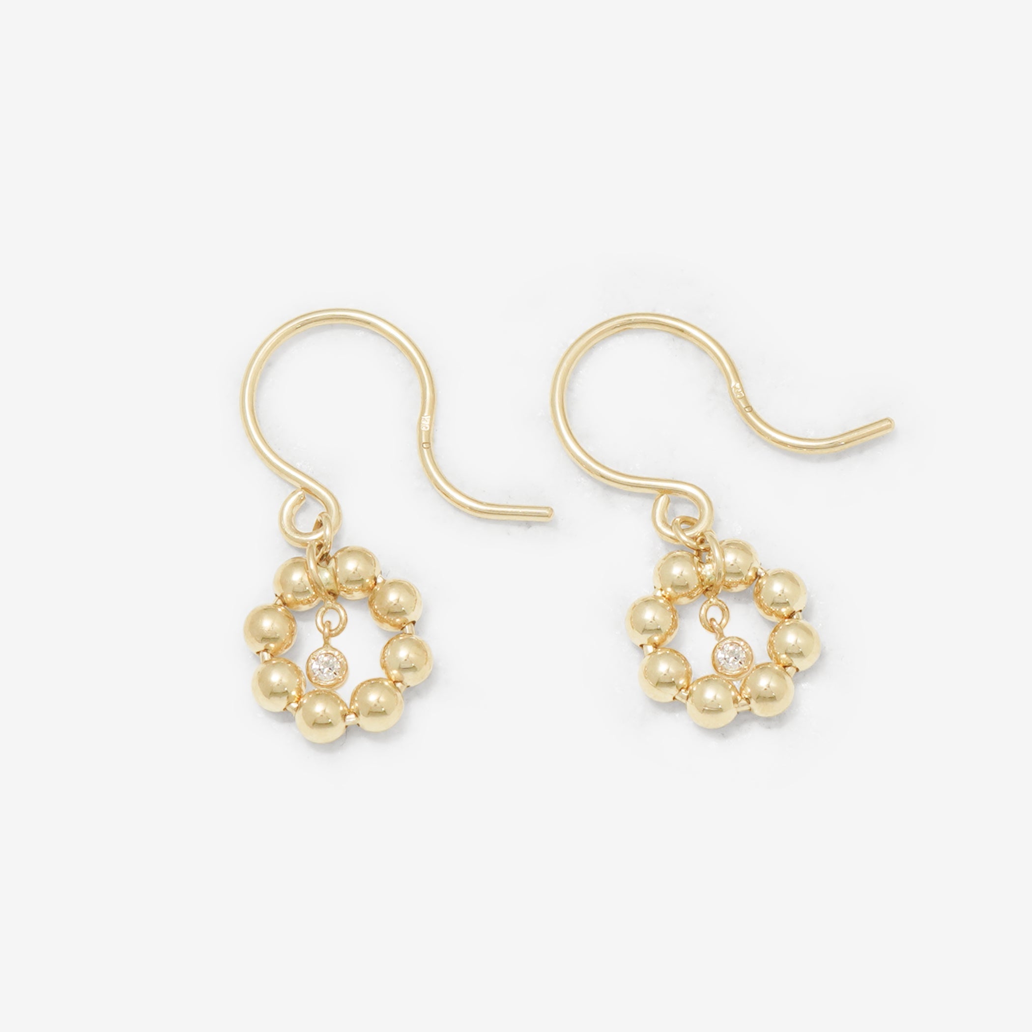 【WEB限定】K10 イエローゴールド ダイヤモンド フック ピアス