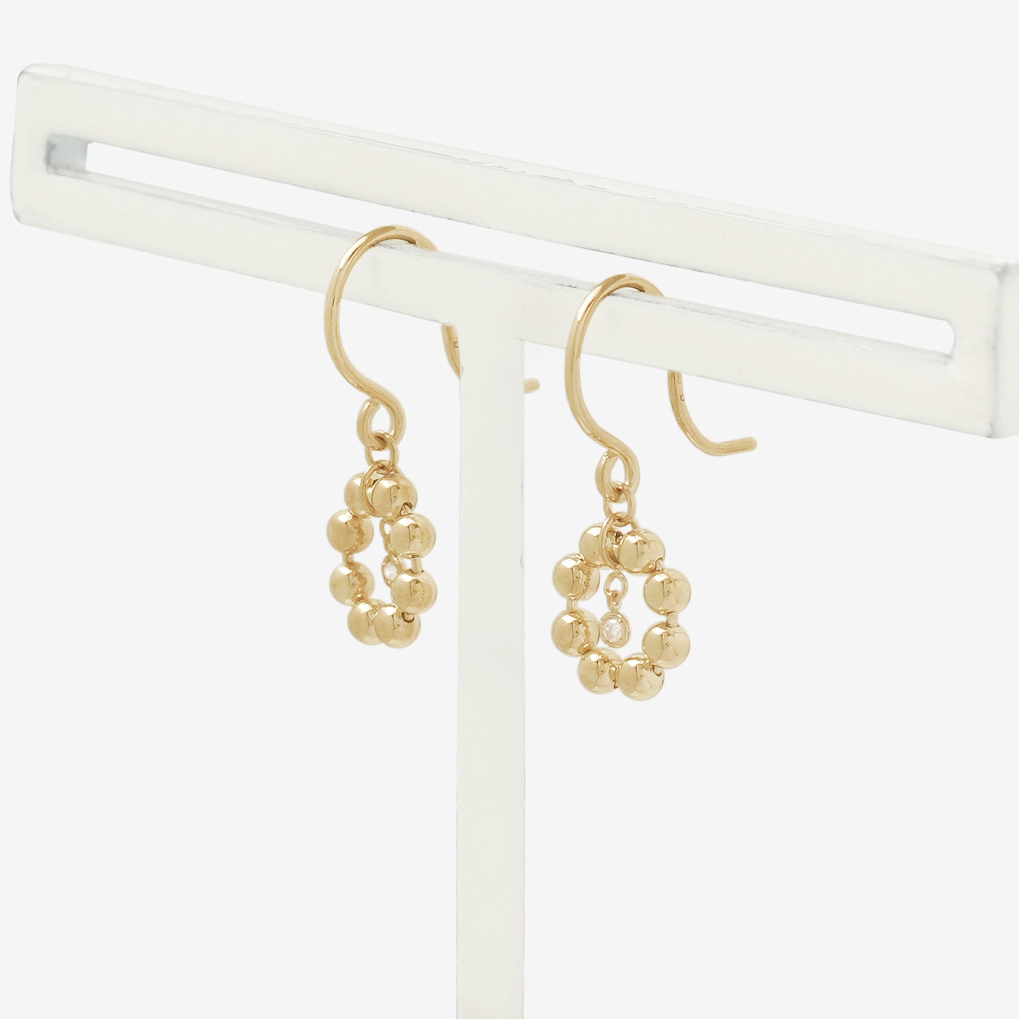 【WEB限定】K10 イエローゴールド ダイヤモンド フック ピアス