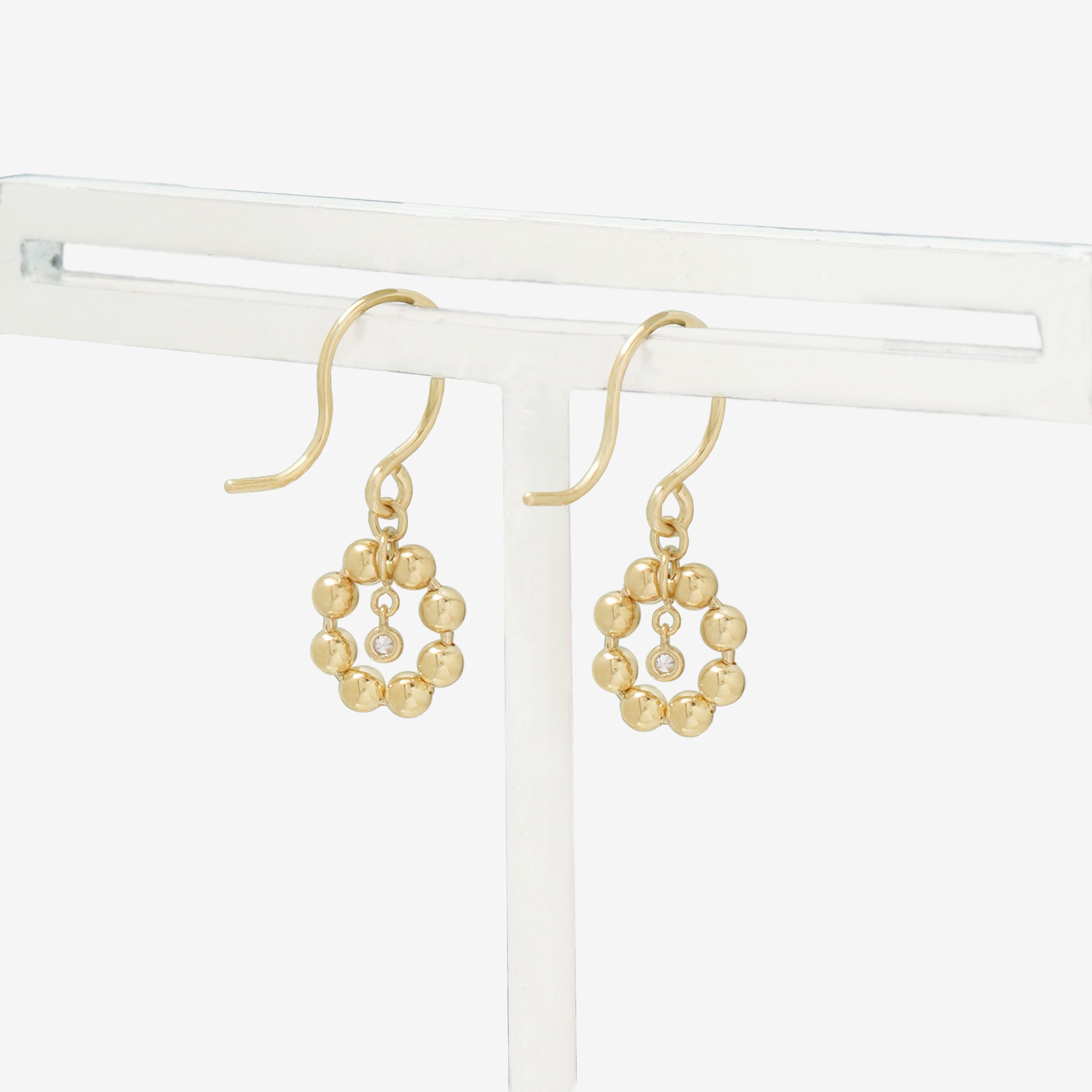 【WEB限定】K10 イエローゴールド ダイヤモンド フック ピアス