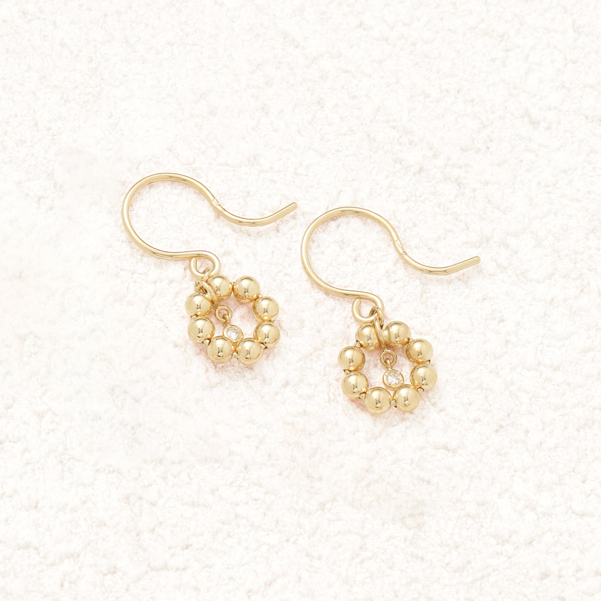 【WEB限定】K10 イエローゴールド ダイヤモンド フック ピアス