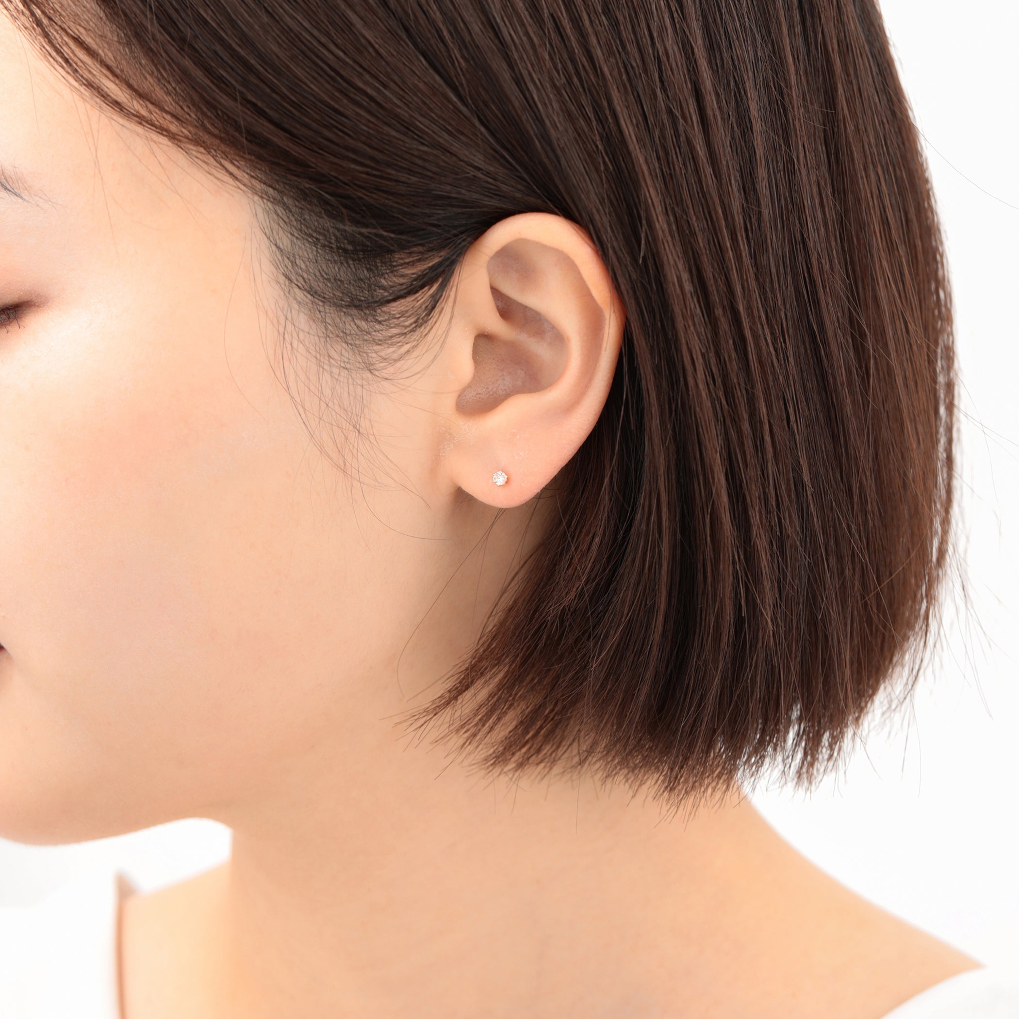 【WEB限定】K18 ピンクゴールド ダイヤモンド ピアス（0.12ct）