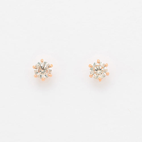 【WEB限定】K18 ピンクゴールド ダイヤモンド ピアス（0.12ct）