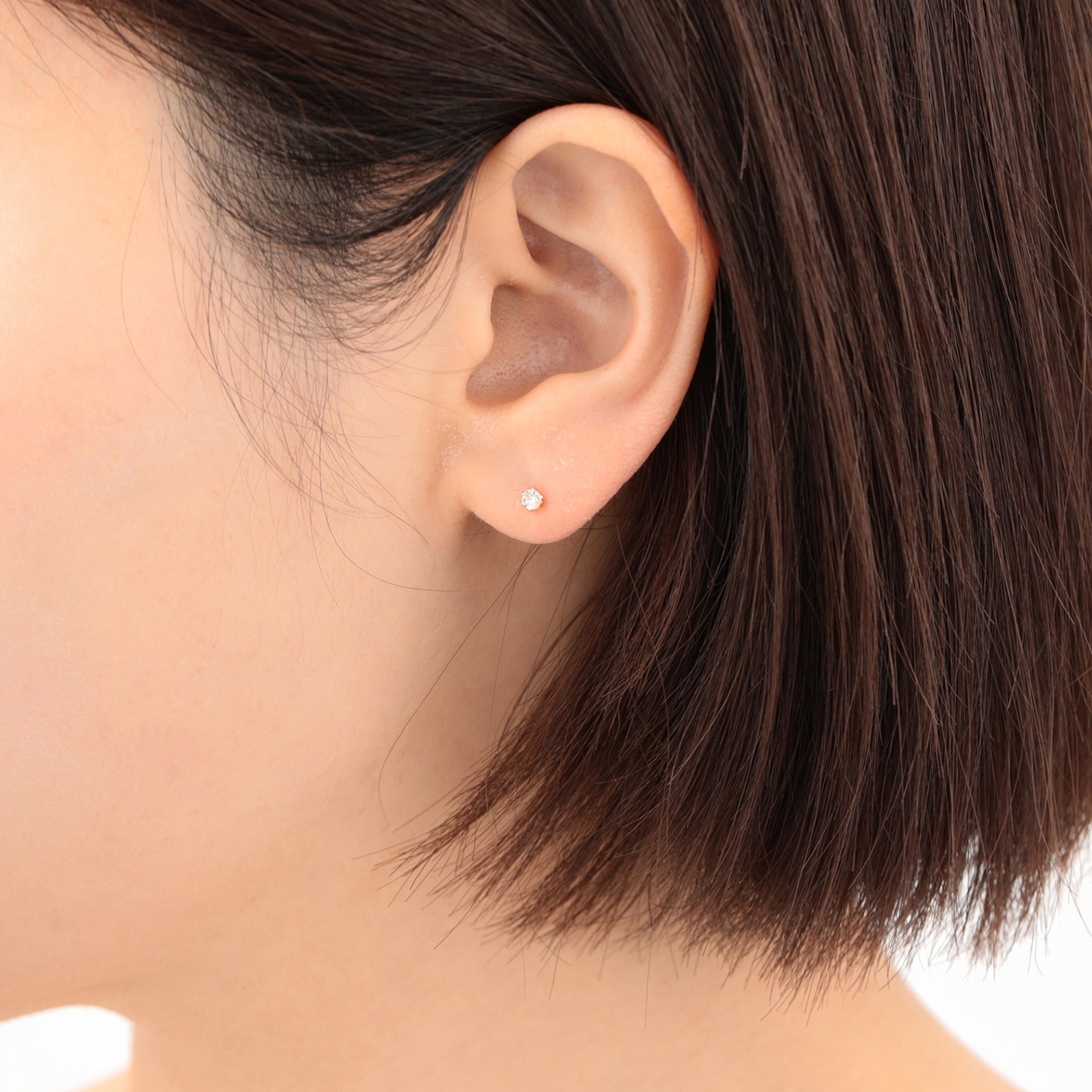【WEB限定】K18 ピンクゴールド ダイヤモンド ピアス（0.12ct）
