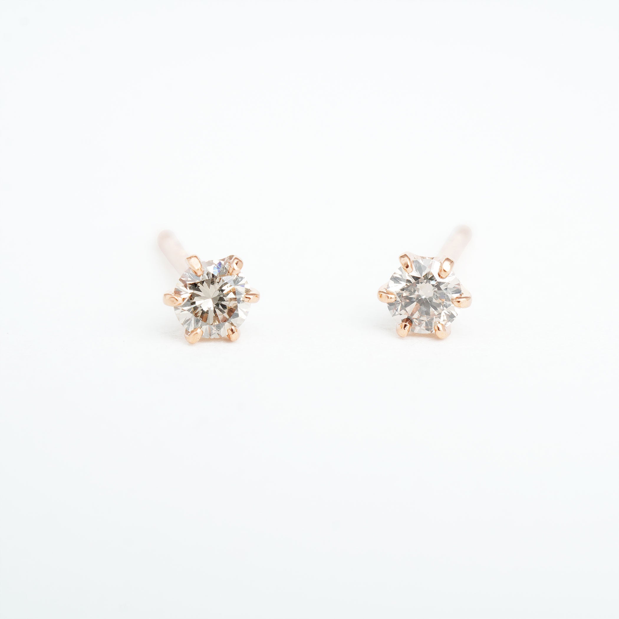 【WEB限定】K18 ピンクゴールド ダイヤモンド ピアス（0.12ct）