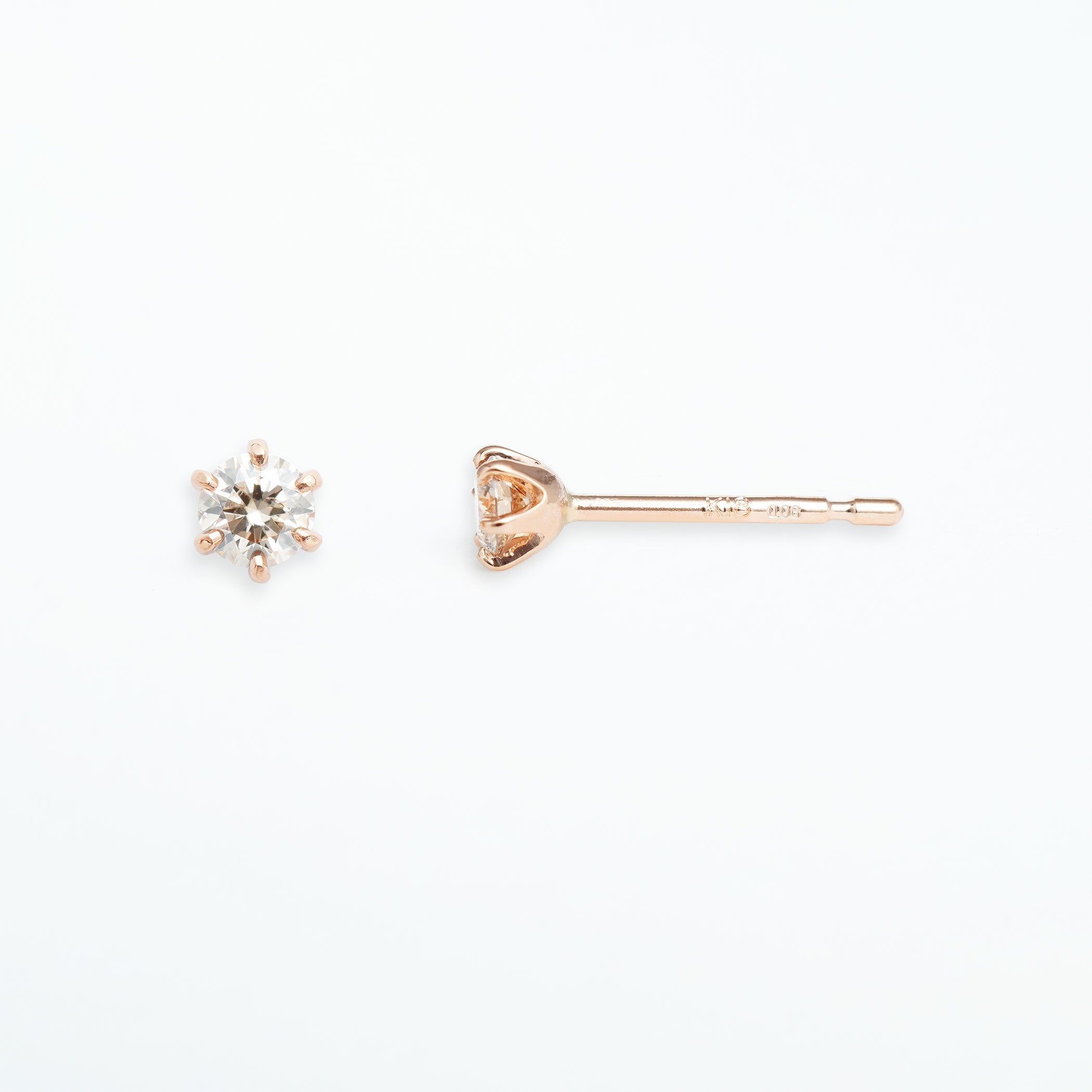 【WEB限定】K18 ピンクゴールド ダイヤモンド ピアス（0.12ct）