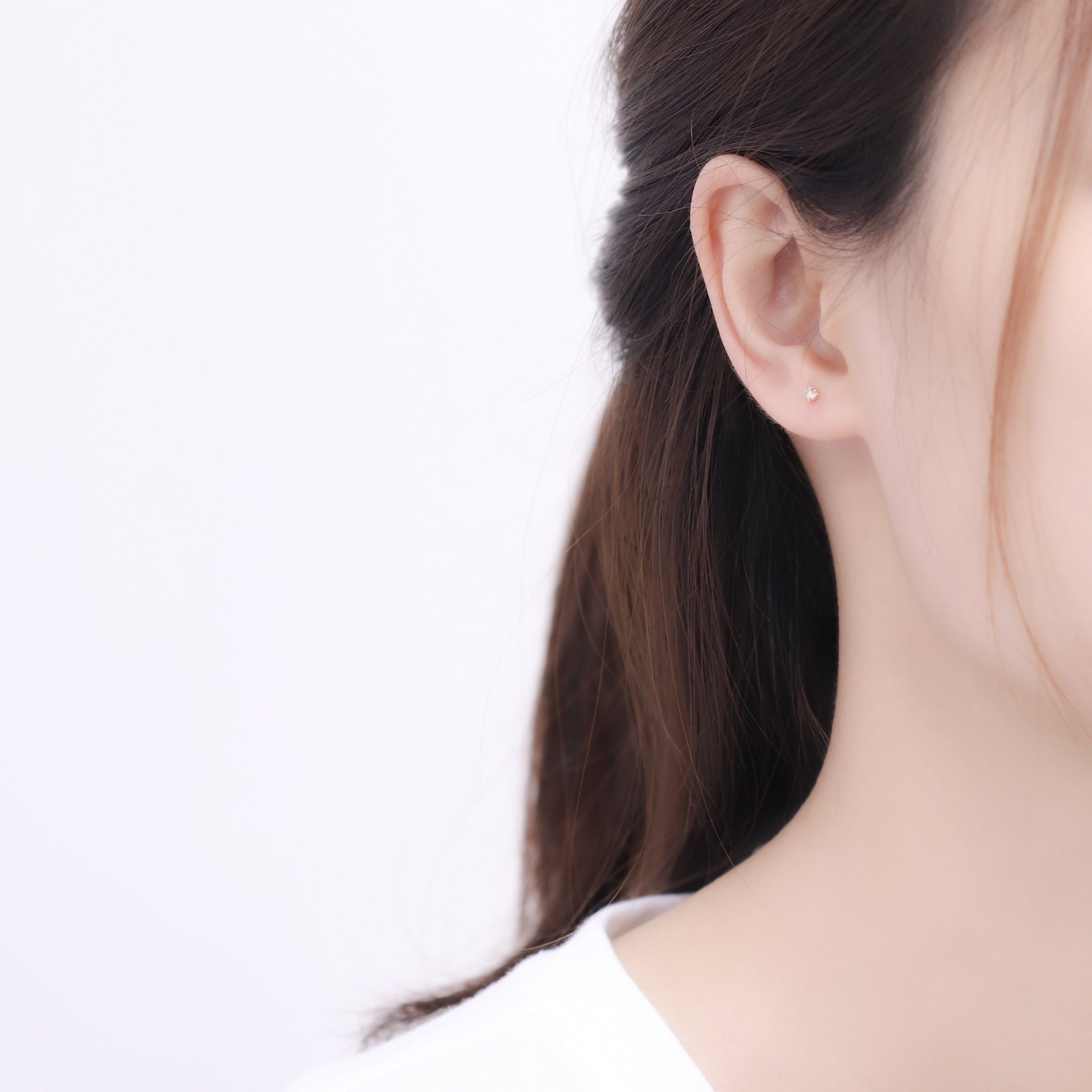 【WEB限定】K18 ピンクゴールド ダイヤモンド ピアス（0.12ct）
