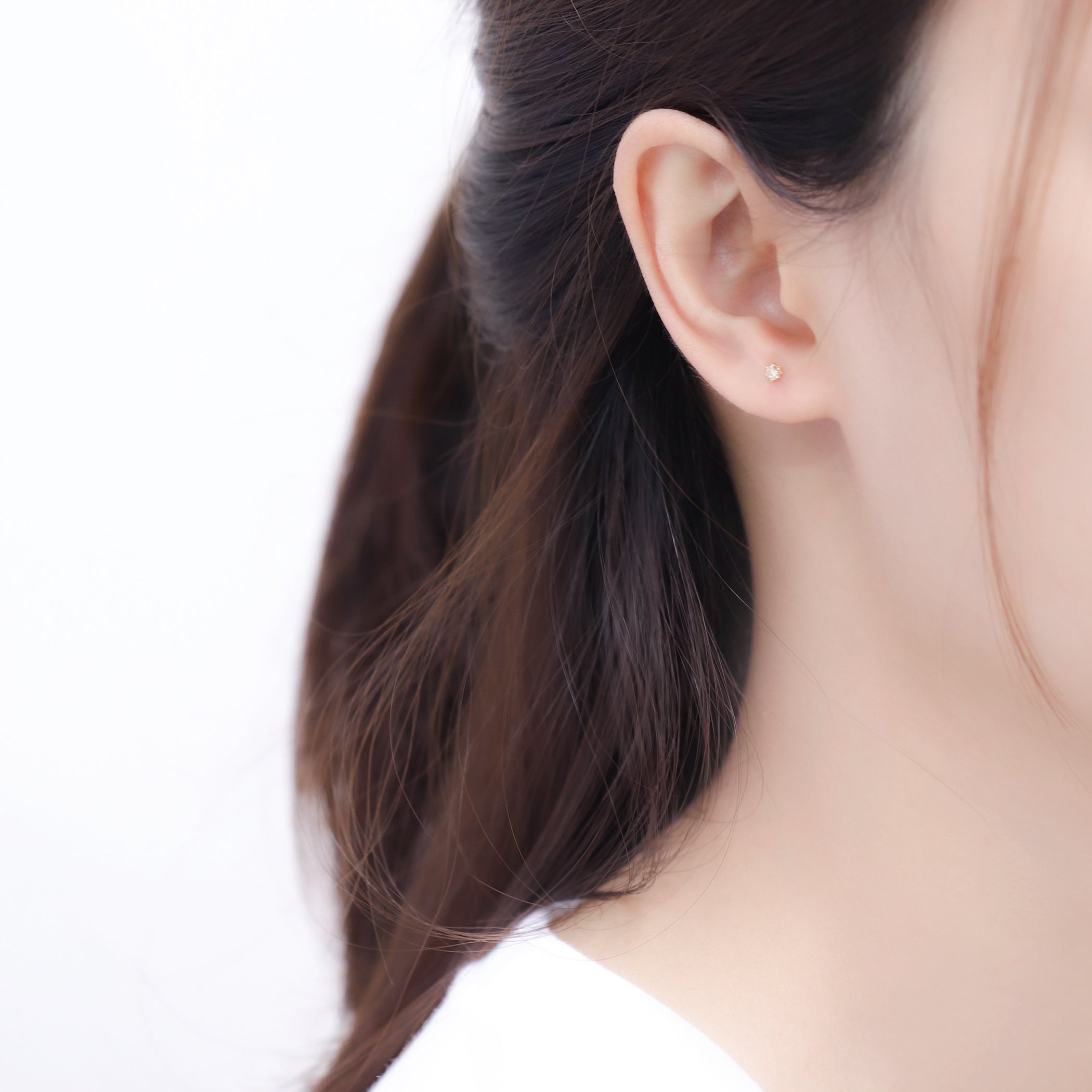 【WEB限定】K18 ピンクゴールド ダイヤモンド ピアス（0.12ct）