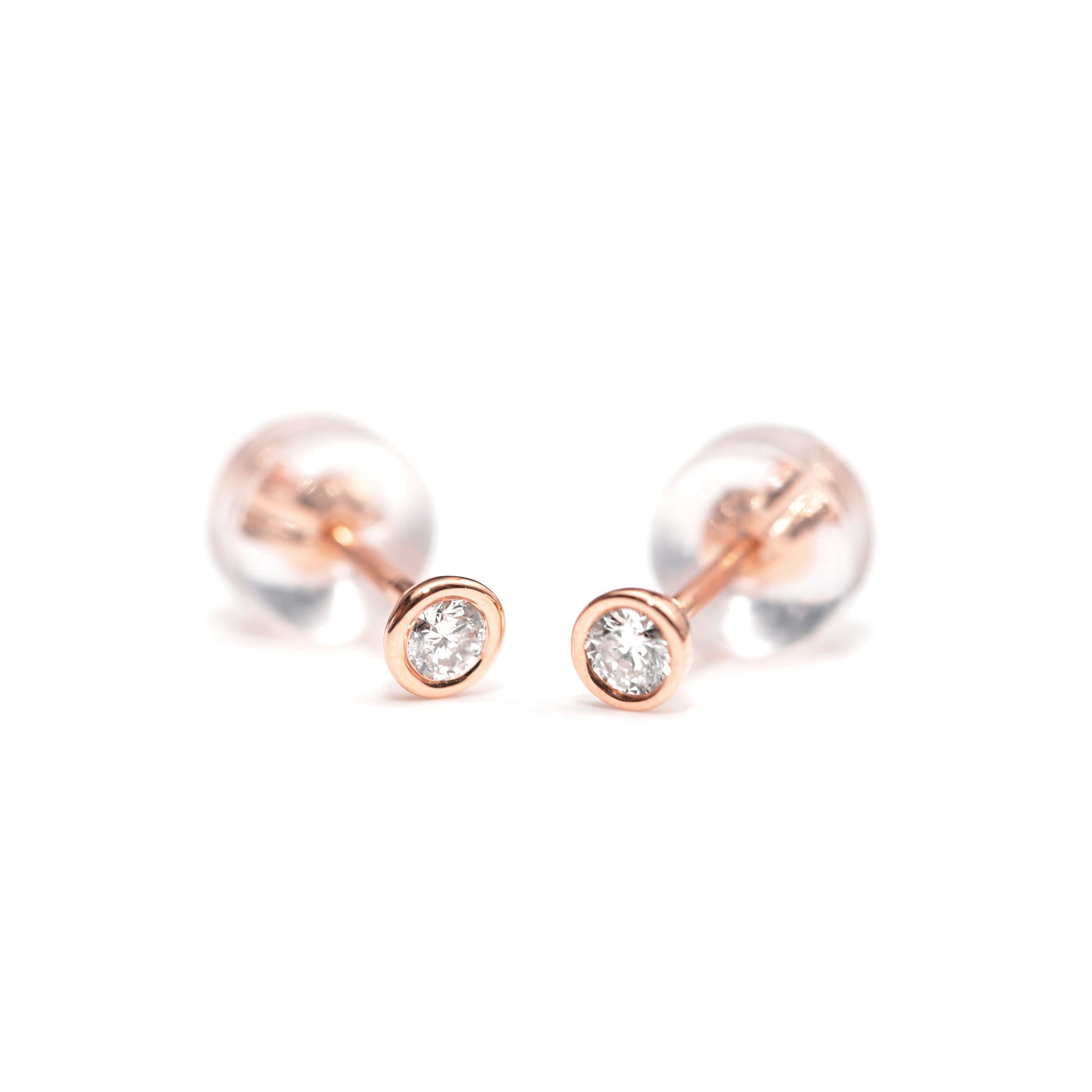 【WEB限定】K18 ピンクゴールド ダイヤモンド ピアス