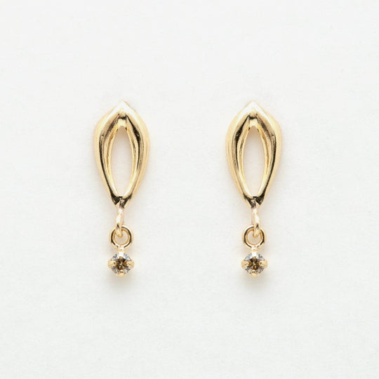 K10 イエローゴールド ダイヤモンド ピアス