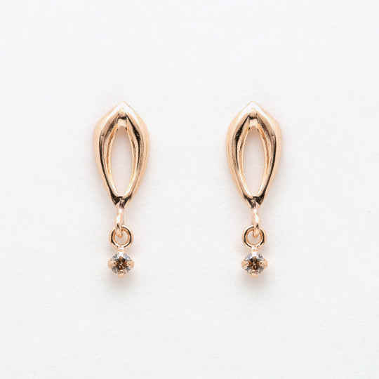 K10 ピンクゴールド ダイヤモンド ピアス