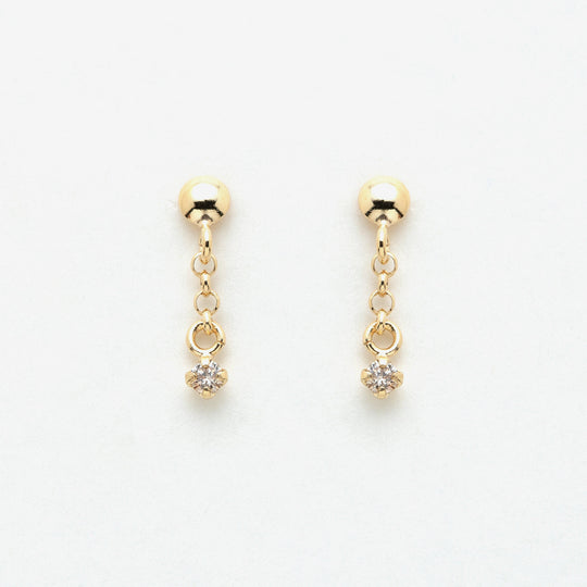 K10 イエローゴールド ダイヤモンド ピアス