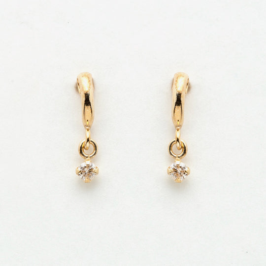 K10 イエローゴールド ダイヤモンド ピアス