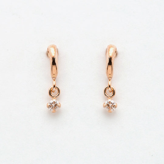 K10 ピンクゴールド ダイヤモンド ピアス