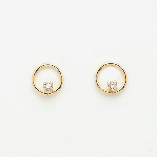 K10 イエローゴールド ダイヤモンド ピアス