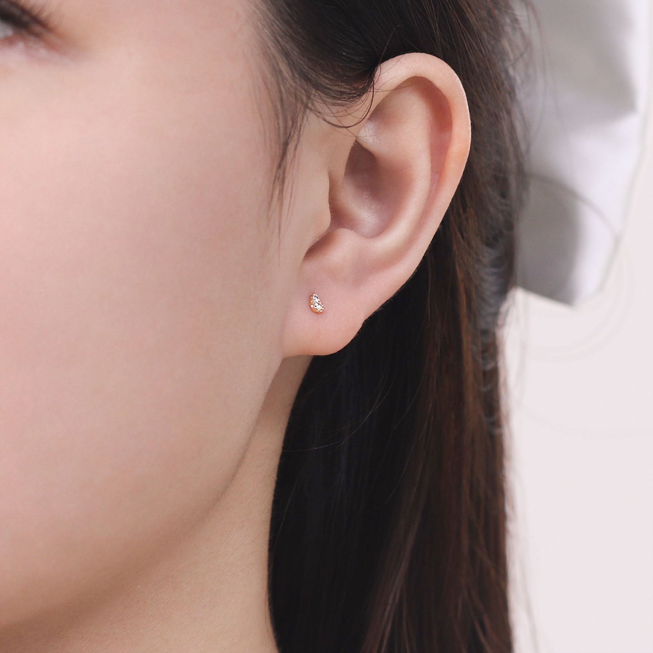 K10 ピンクゴールド ダイヤモンド しずく ピアス