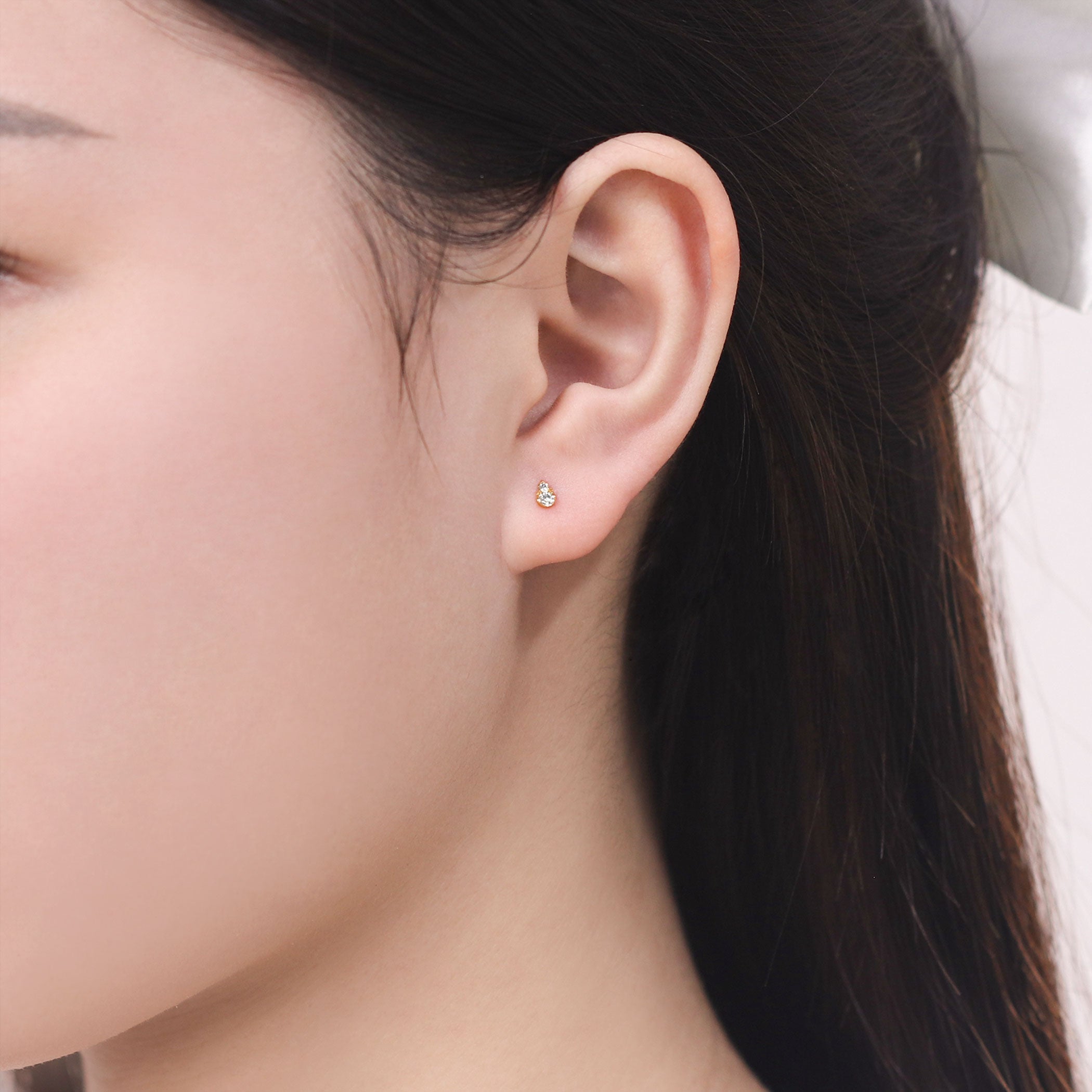 K10 ピンクゴールド ダイヤモンド しずく ピアス