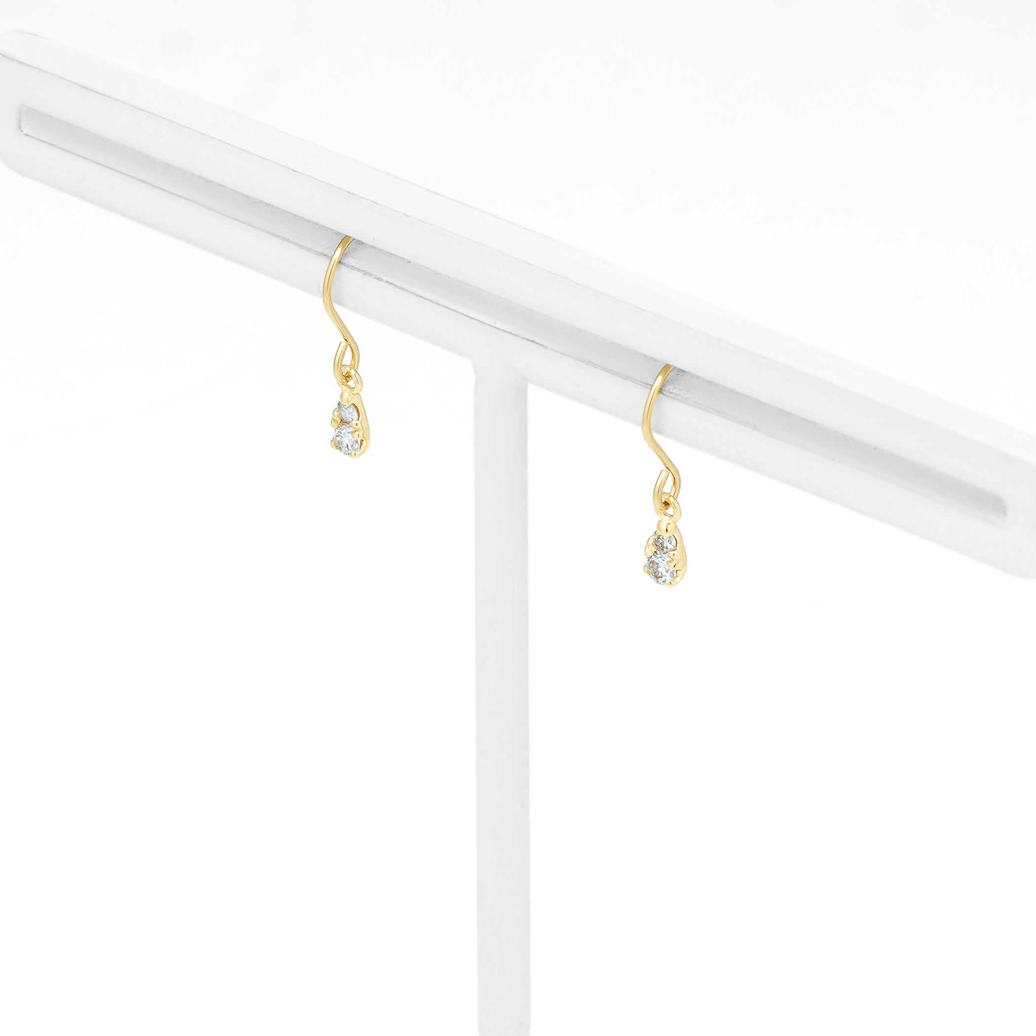 K10 イエローゴールド ダイヤモンド しずく フック ピアス