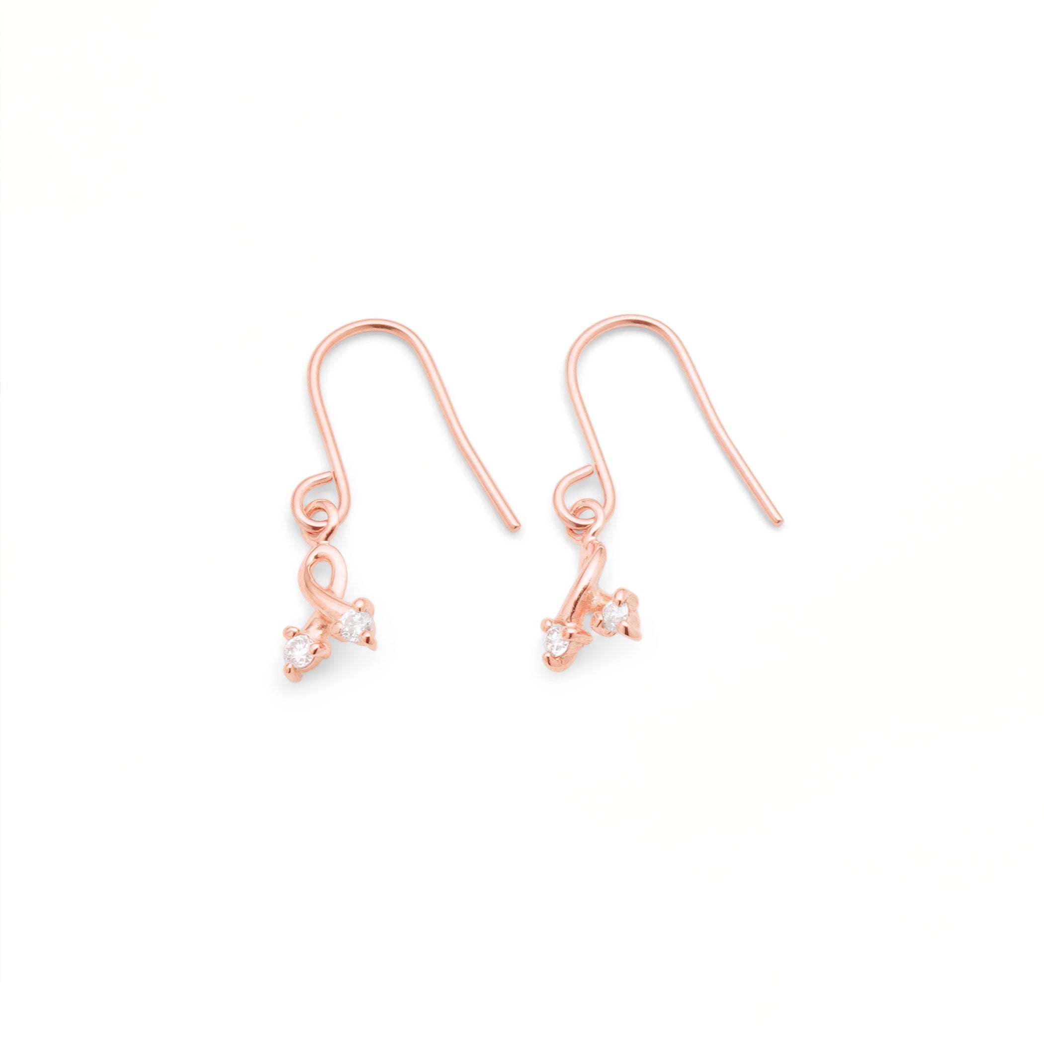 【期間限定セール】K10 ピンクゴールド ダイヤモンド フック ピアス