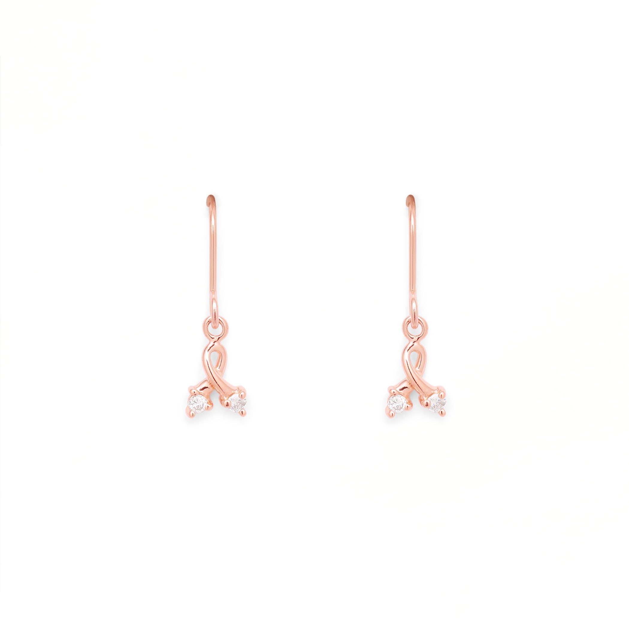 【期間限定セール】K10 ピンクゴールド ダイヤモンド フック ピアス