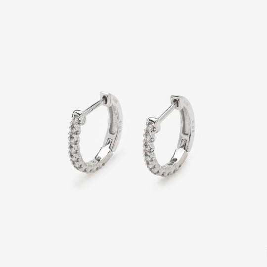 プラチナ ダイヤモンド フープ ピアス