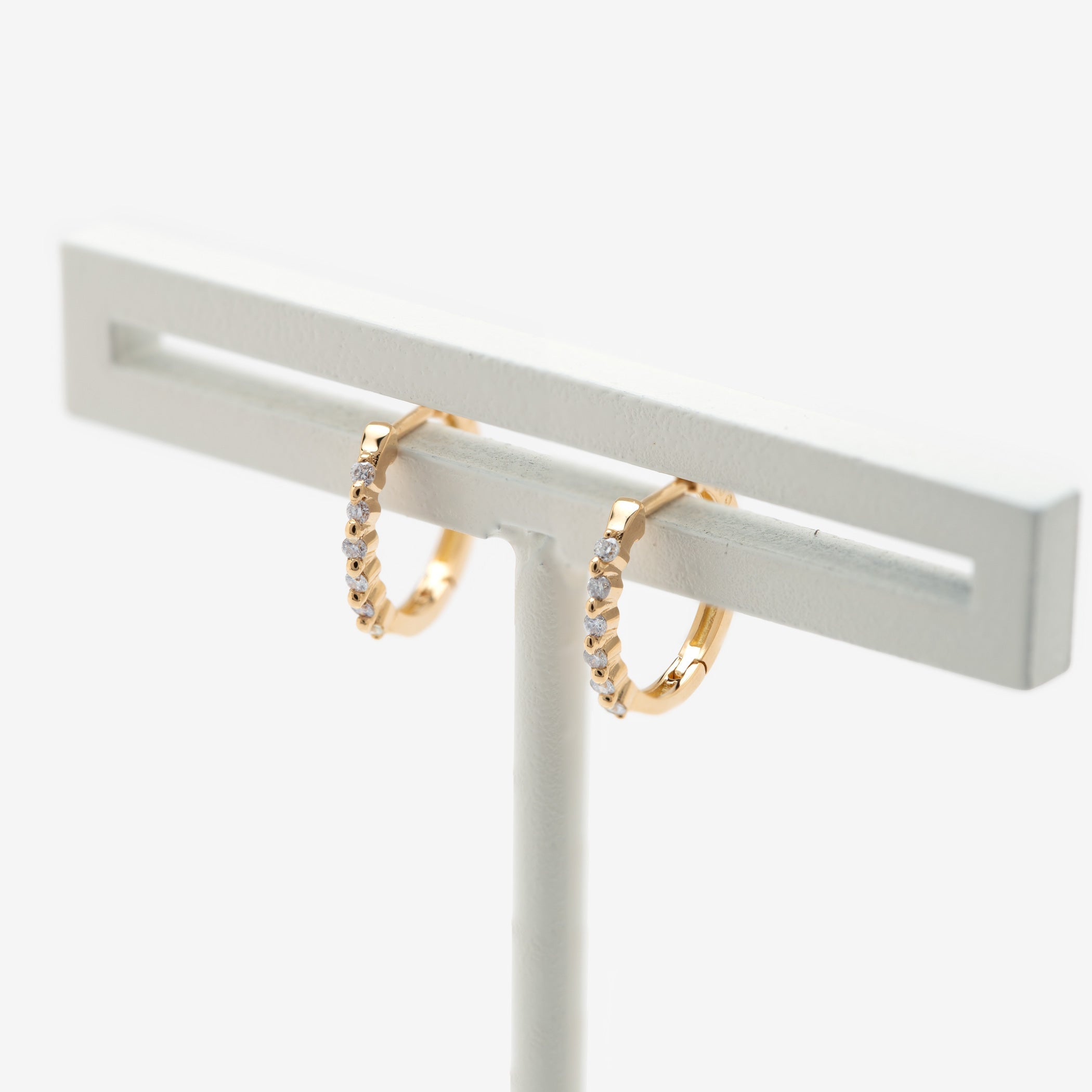 K18 イエローゴールド ダイヤモンド フープ ピアス – Milluflora