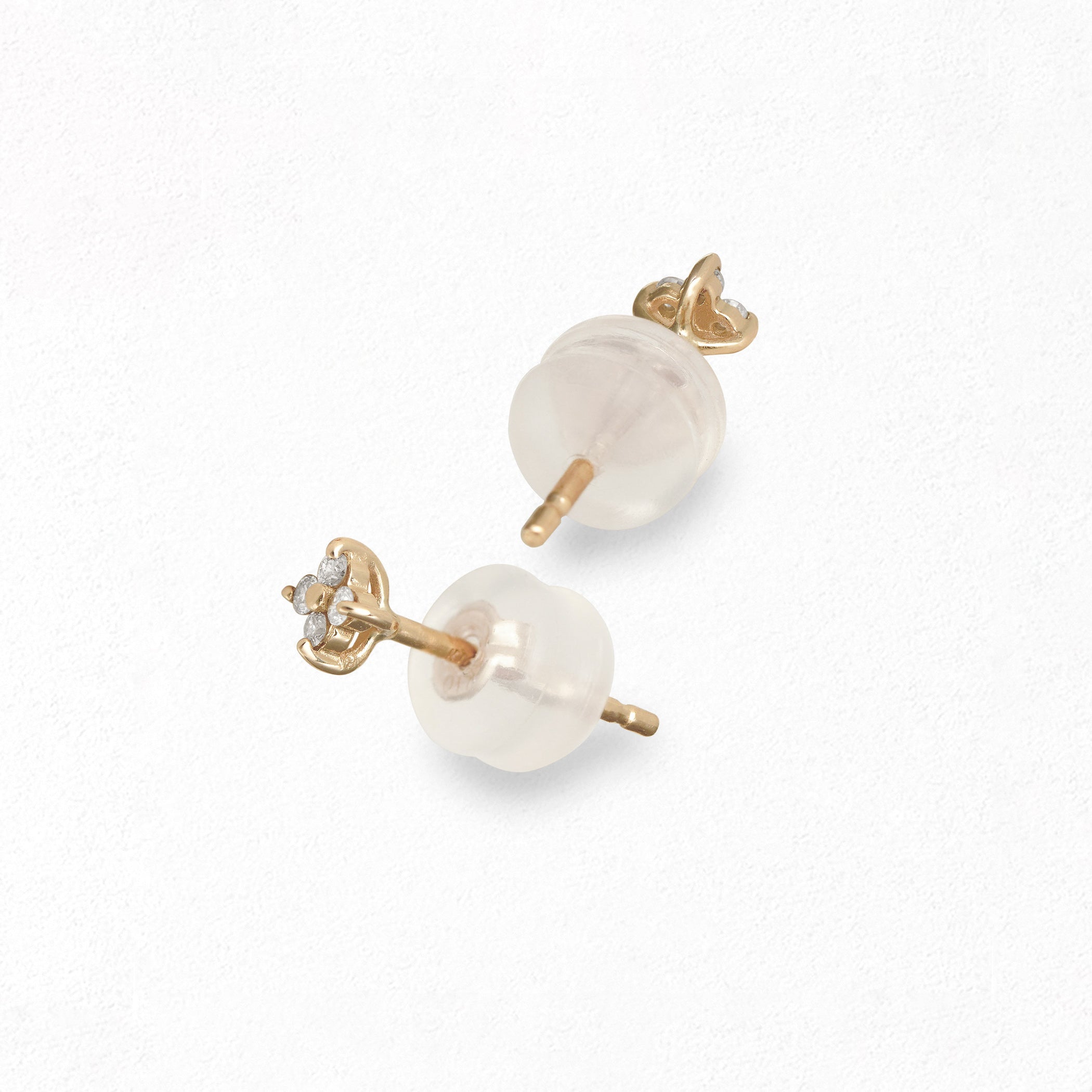 WEB限定】K10 イエローゴールド ダイヤモンド フラワー ピアス