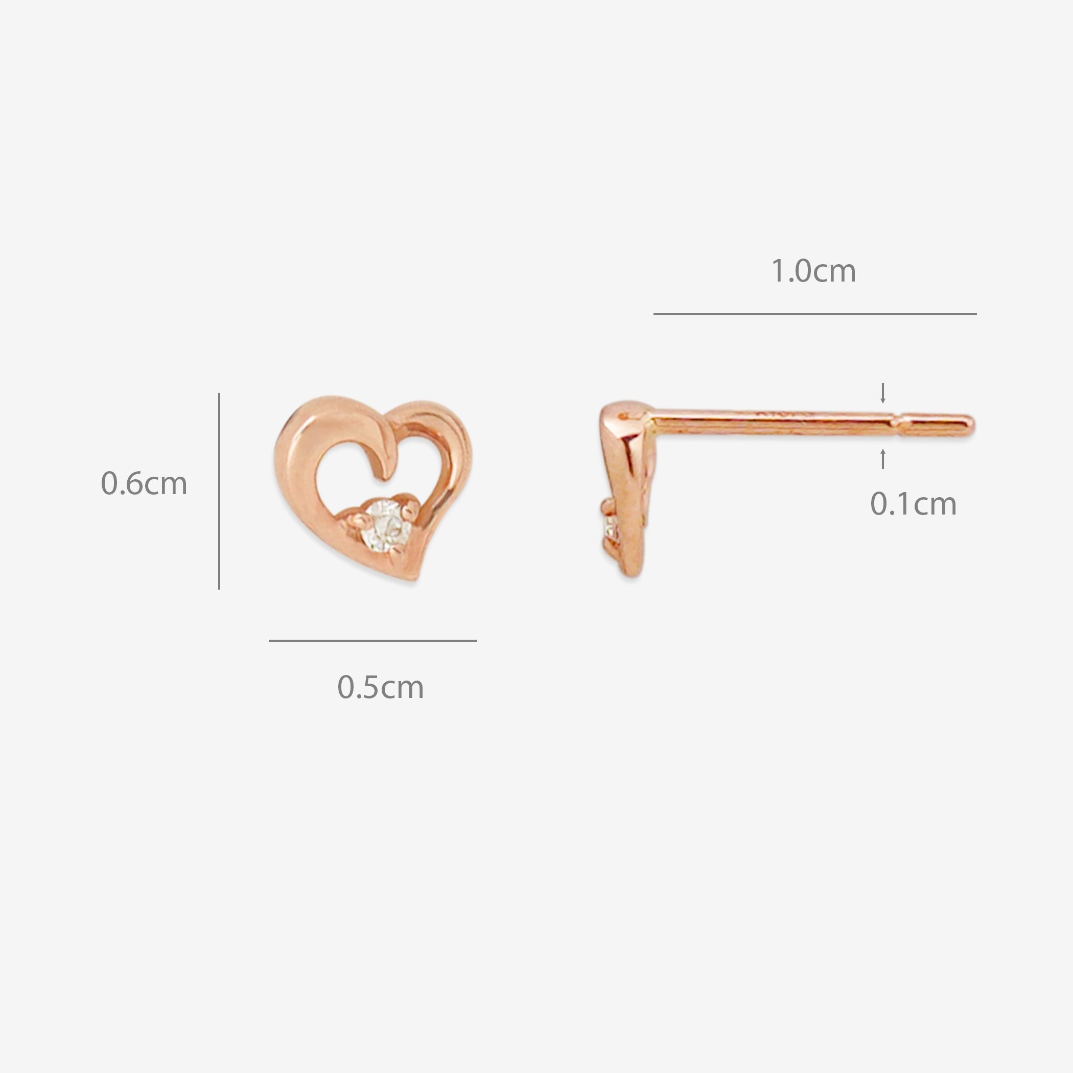 WEB限定】K10 ピンクゴールド ダイヤモンド ハート ピアス