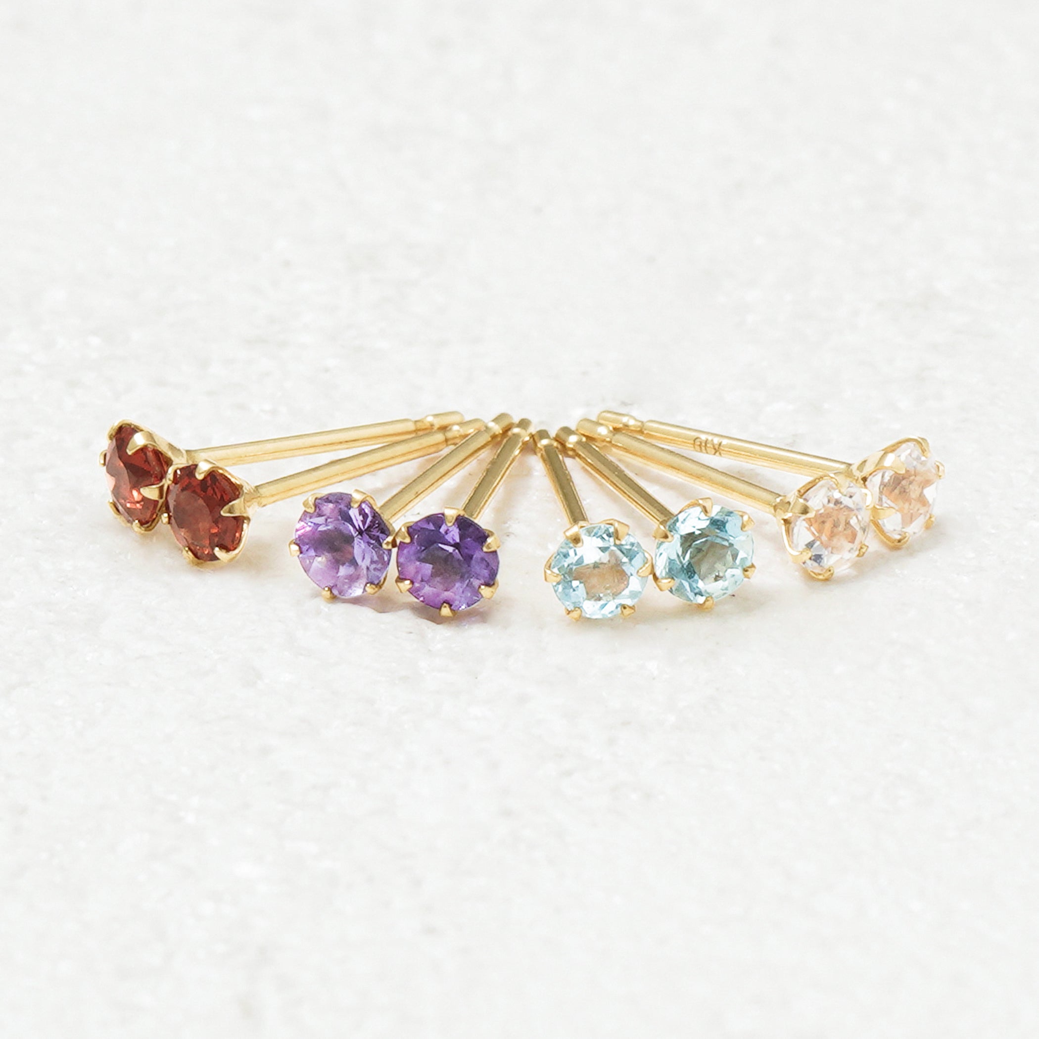 1月誕生石 K10 イエローゴールド ガーネット ピアス