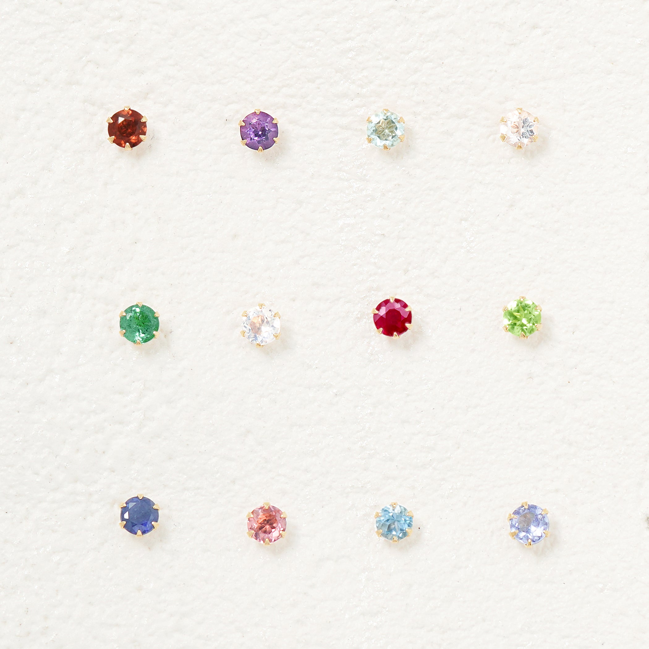 1月誕生石 K10 イエローゴールド ガーネット ピアス