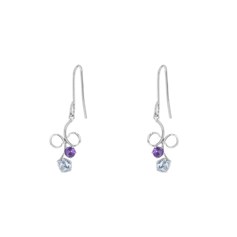 3月誕生石 K10 ホワイトゴールド アクアマリン フック ピアス
