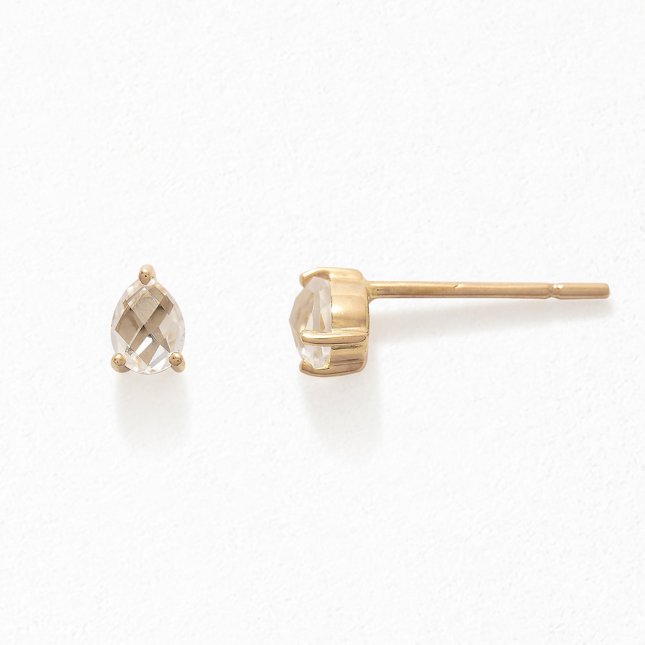 【期間限定セール】K18 イエローゴールド クォーツ しずく ピアス