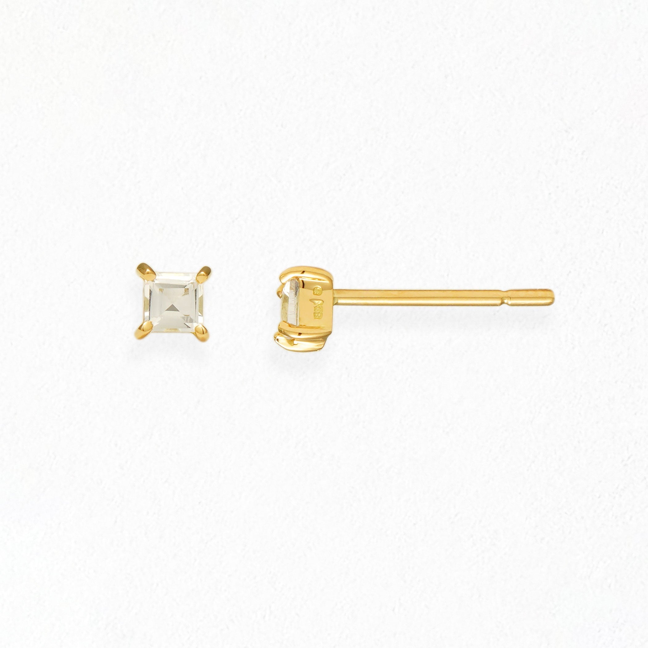 【期間限定セール】4月誕生石 K18 イエローゴールド クォーツ ピアス