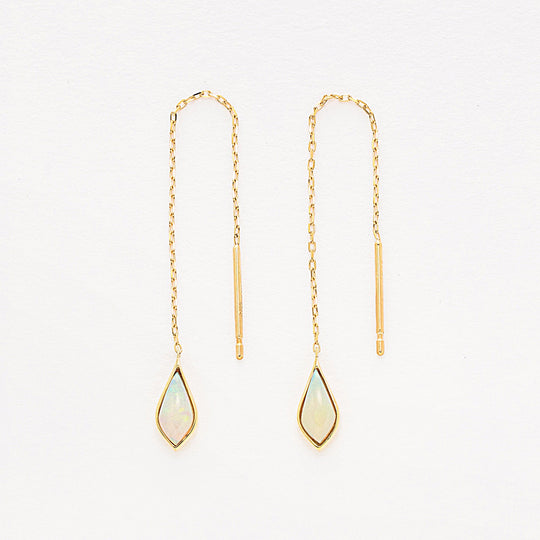 10月誕生石 K10 イエローゴールド オパール アメリカン ピアス