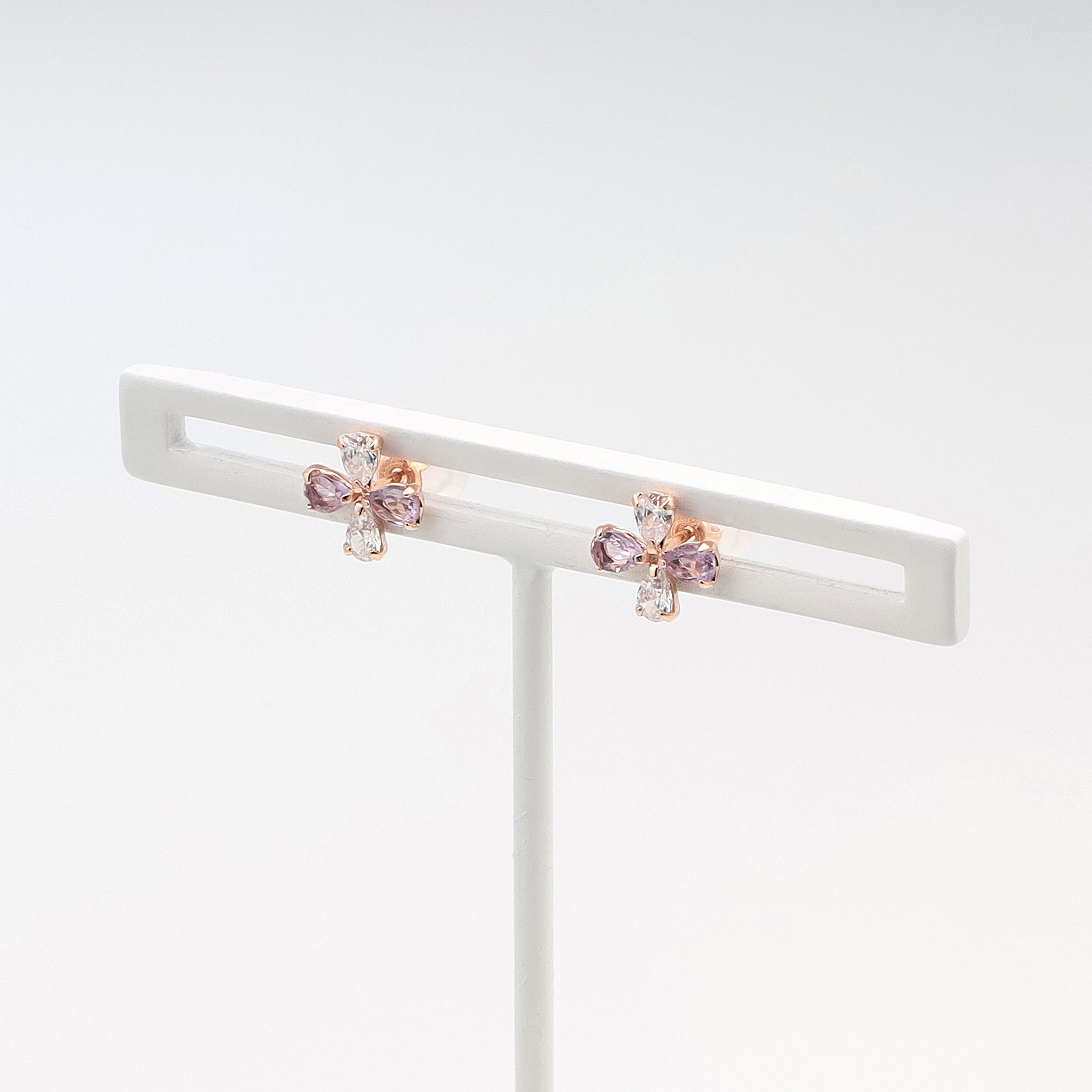 【クーポン対象商品】【WEB限定】2月誕生石 K10 ピンクゴールド アメジスト フラワー ピアス