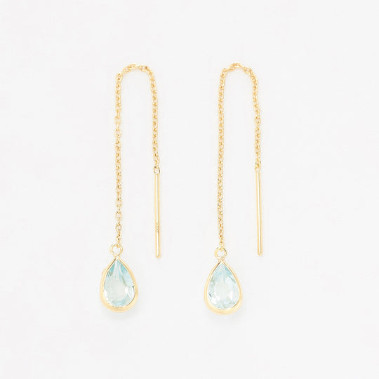 【WEB限定】11月誕生石 K10 イエローゴールド ブルートパーズ しずく アメリカン ピアス