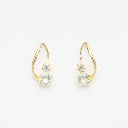 【WEB限定】K10 イエローゴールド ラブラドライト ピアス