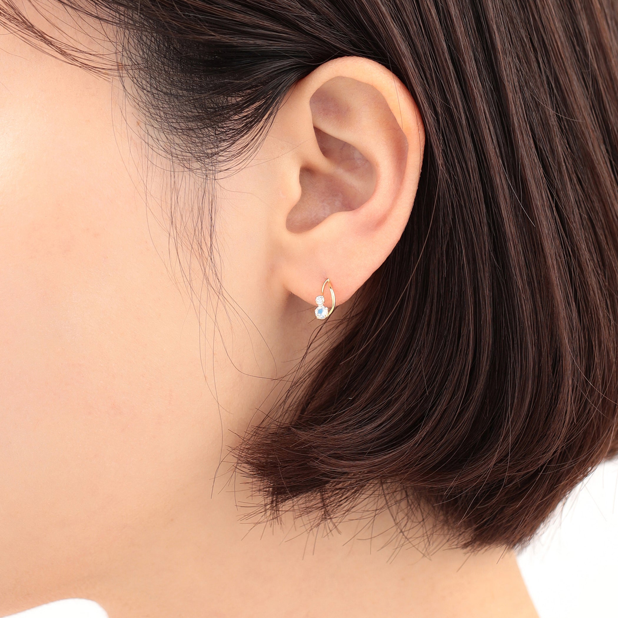 WEB限定】K10 イエローゴールド ラブラドライト ピアス – Milluflora